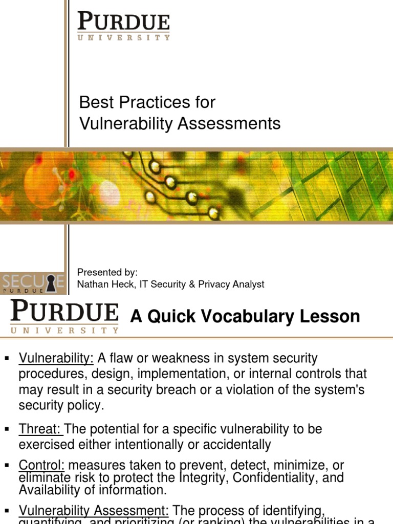 Vulnerability Assessment Best Practices Pdf Vulnerability