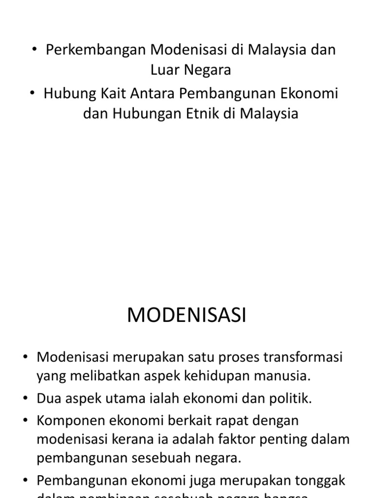 Tutorial 5 Perkembangan Modenisasi Di Malaysia Dan Luar Negara Pdf