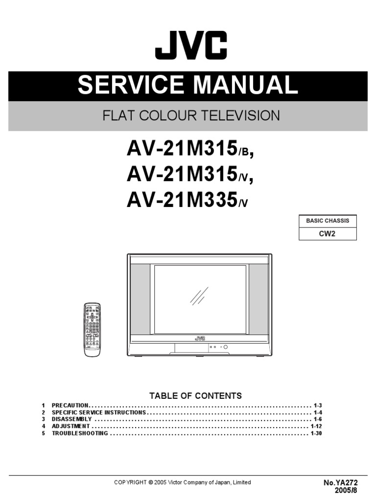 JVC AV-21M315_M335-service_manual.pdf | Alternating Current | Cathode Ray  Tube