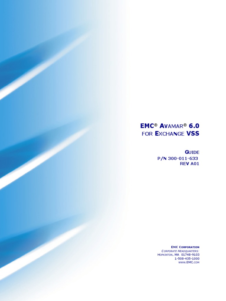 Avamar 6.0 For Exchange and VSS PDF Microsoft Exchange Server