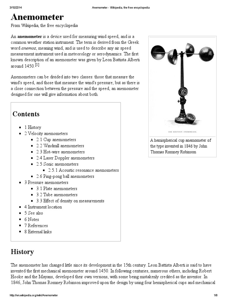 Anemometer Wikipedia, The Free Encyclopedia Applied And Interdisciplinary Physics