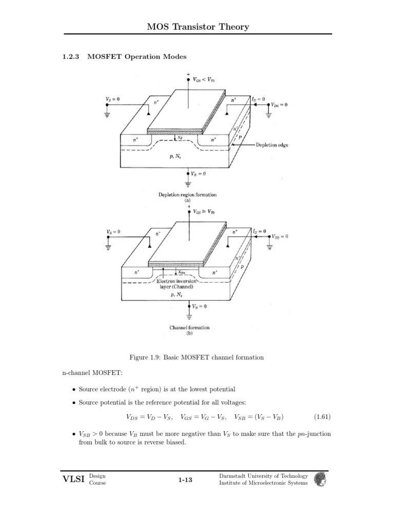 MOS Transistor Theory 1.2.3 MOSFET Operation Modes PDF Mosfet