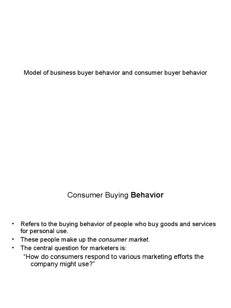 Business and Consumer Buyer Behavior Models | PDF | Consumer Behaviour ...