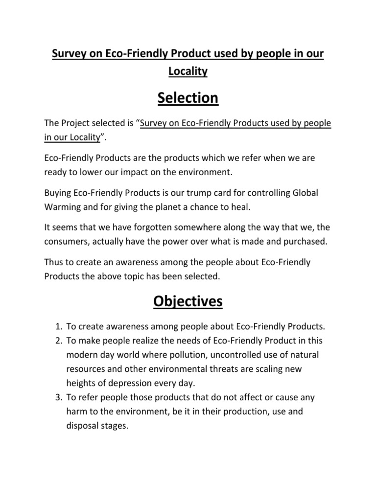 Eco Friendly Presentation Pdf Ecology Recycling