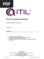ITIL Foundation Examination SampleA v5.1 Questions Answers