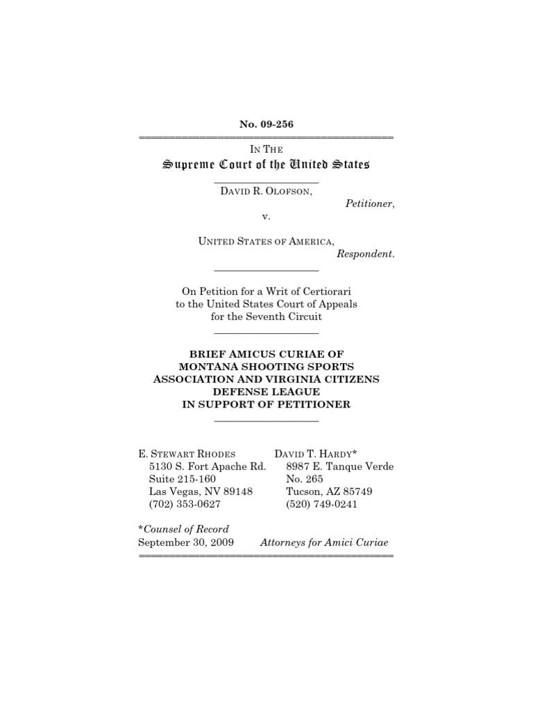 Olofson Amicus Brief Final Version | PDF | History