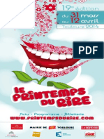 Programme for Printemps Du Rire 2014 in Toulouse