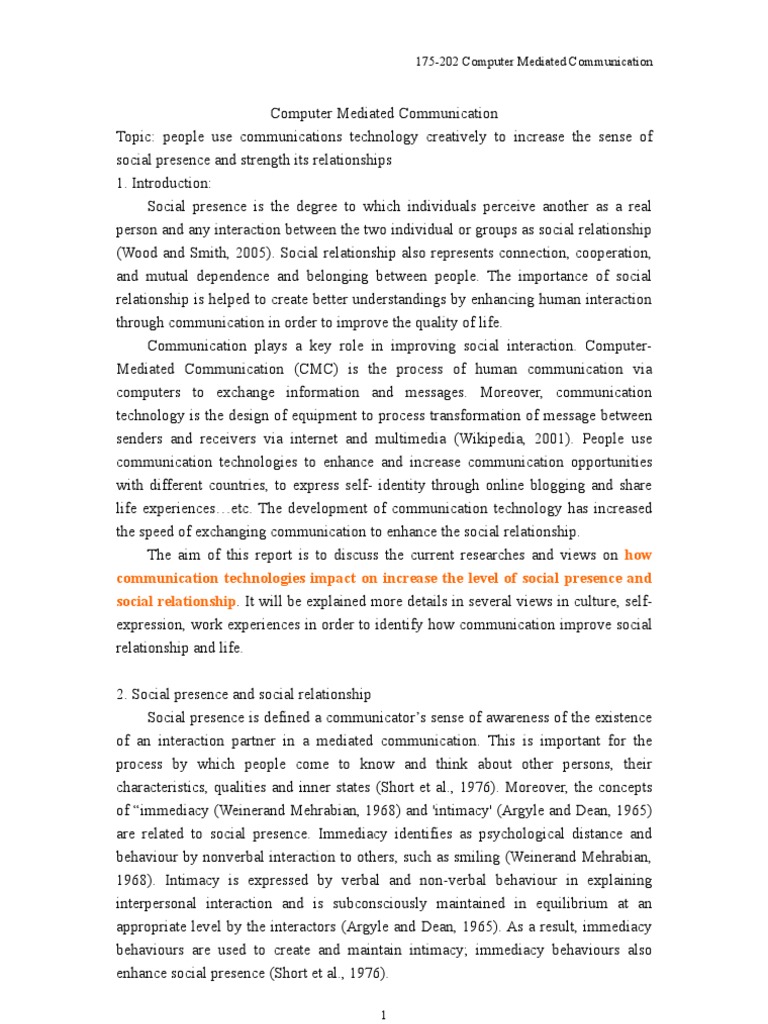 Computer Mediated Communication | PDF | Computer Mediated Communication ...