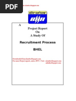 Download Recruitment Process at BHEL - project Report by kamdica SN21249088 doc pdf
