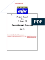 Recruitment Process at BHEL - Project Report