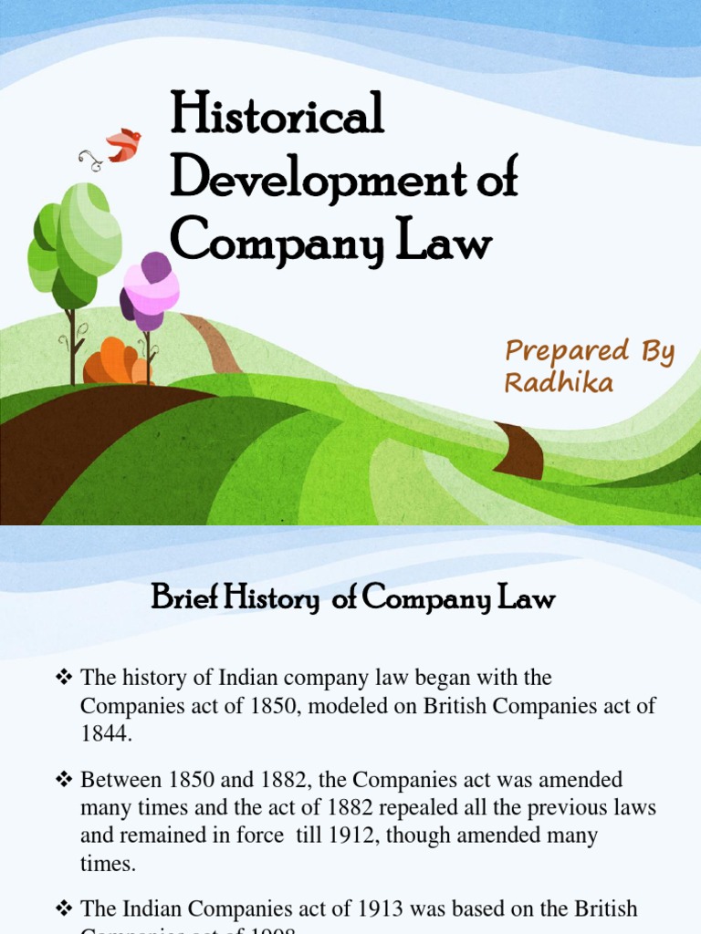 History of Company Law in India | PDF