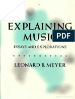 MEYER, Leonard B. - Explaining Music - Essays and Explorations PDF