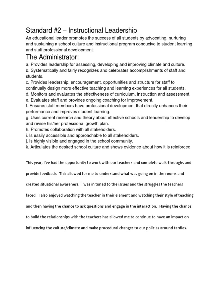 Instructional Leadership in Schools | PDF