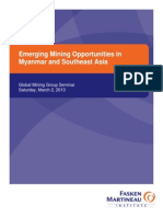 Emerging Mining Opportunities in Myanmar - Mar 2, 2013 - Presentation