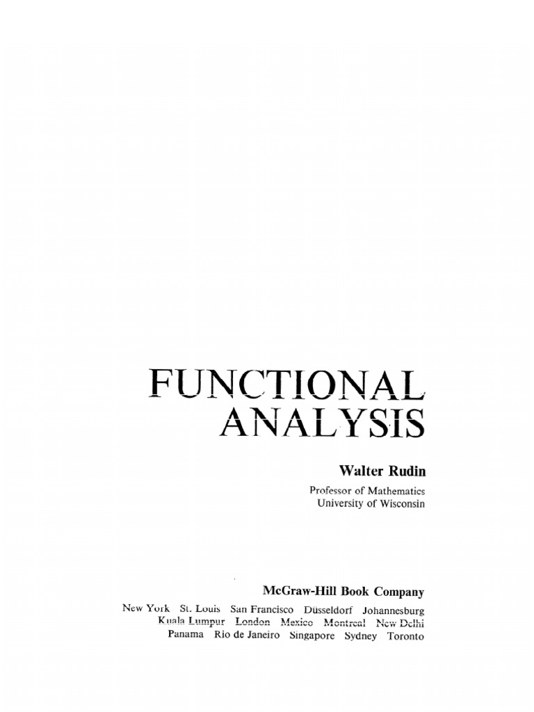 Rudin Walter Functional Analysis | PDF | Metric Space | Norm