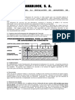 Procedimiento para Instalar Pavimentos de Adoquines