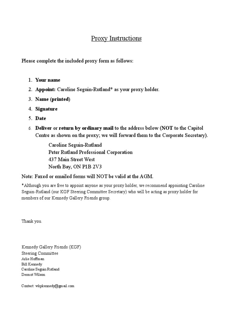Proxy Form Guidance for Members | PDF
