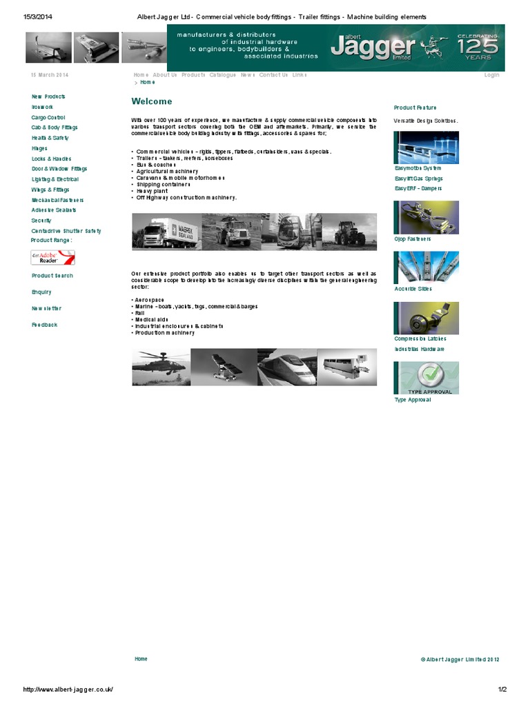 Albert Jagger LTD - Commercial Vehicle Body Fittings - Trailer Fittings ...