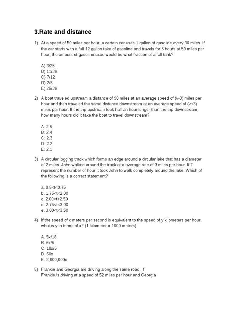 3.rate and Distance | PDF