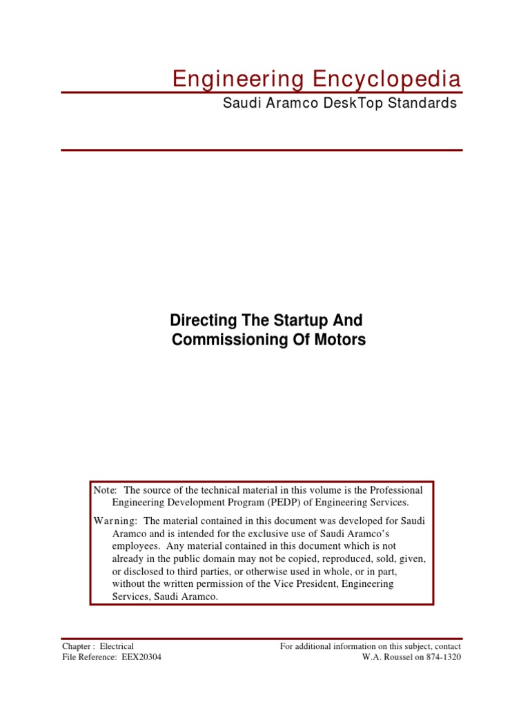 Saudi Aramco Engineering Standards-Electrical-Commissioning | PDF ...