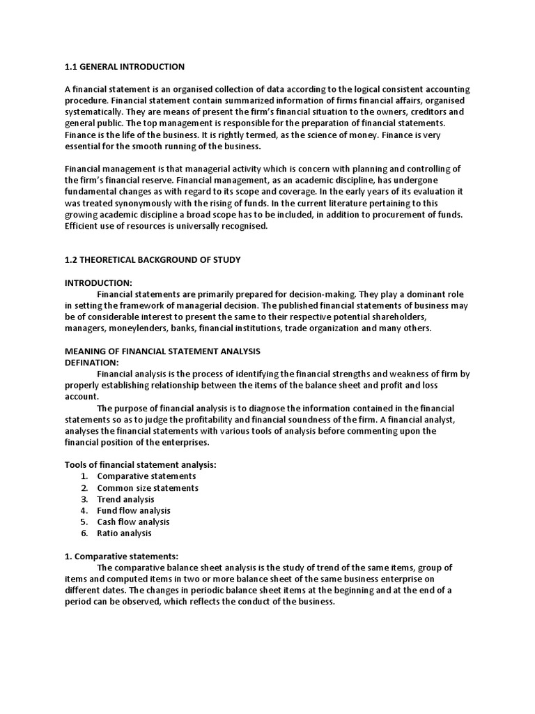 Financial Statement Analysis Techniques | PDF | Working Capital | Cash ...