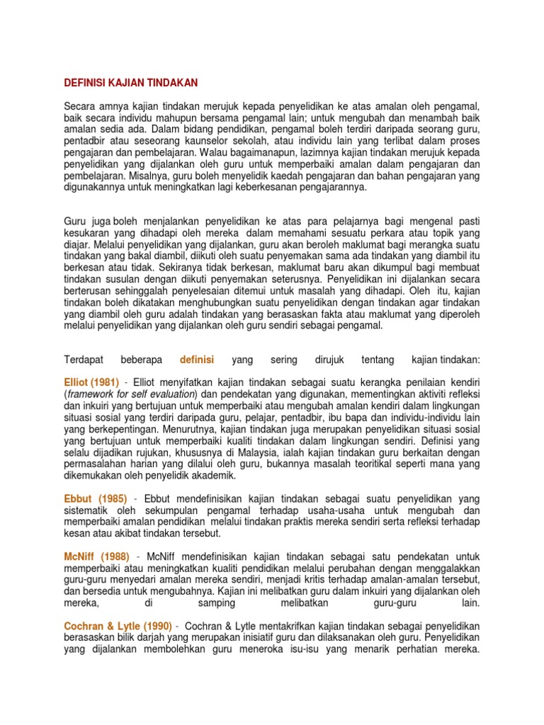 Definisi Kajian Tindakan Pdf