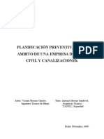 PLANIFICACIÓN PREVENTIVA EN EL AMBITO DE UNA EMPRESA DE OBRA CIVIL, URBANIZACIONES Y CANALIZACIONES.