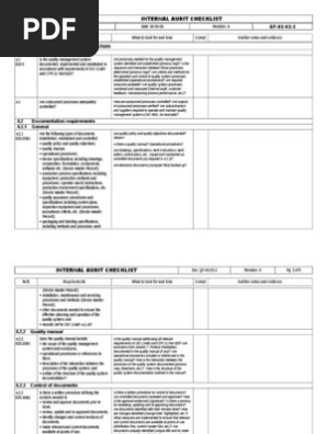 Internal Audit Checklist