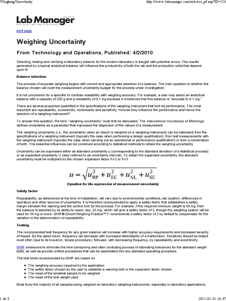 Weighing Uncertainty Uncertainty Weight