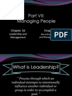 Managing People: Leadership and Management