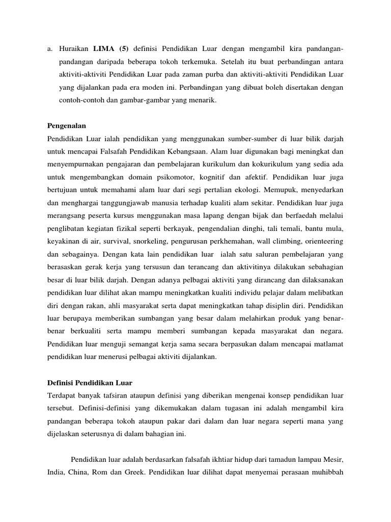 Definisi Dan Konsep Pendidikan Luar Pdf