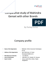 Presentation On Comparative Study of Mahindra Genset With Other Brands