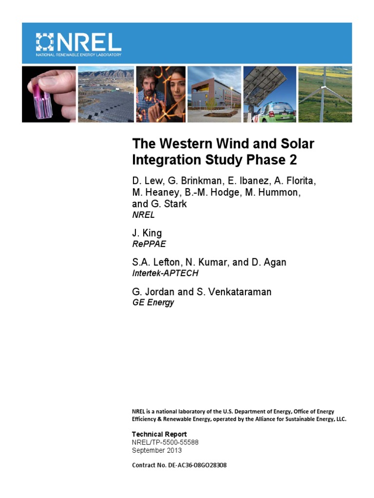 NREL Western Wind and Solar Integration Study | PDF