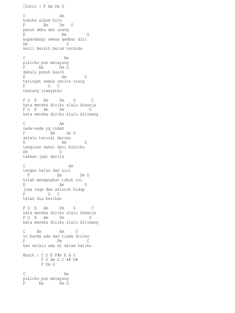 Kubuka Album Biru Chord Chord Walls