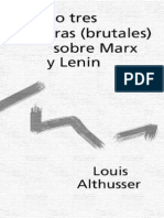 ALTHUSSER, Louis, Dos o Tres Palabras Brutales Sobre Marx y Lenin