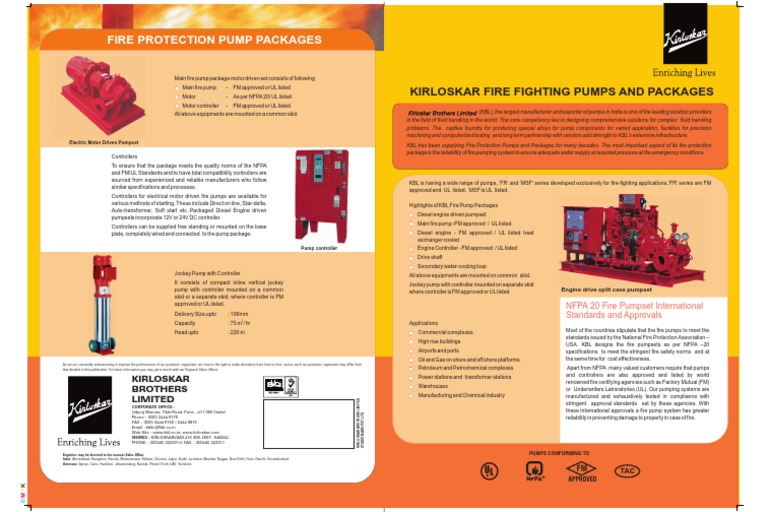 Fire Fighting System | PDF | Engines | Pump