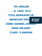 Ops English SMK Lake 2014 Title:biography of Important Figure Name: Gabriel Johnson Anak Orlando Class: 2 Amanah