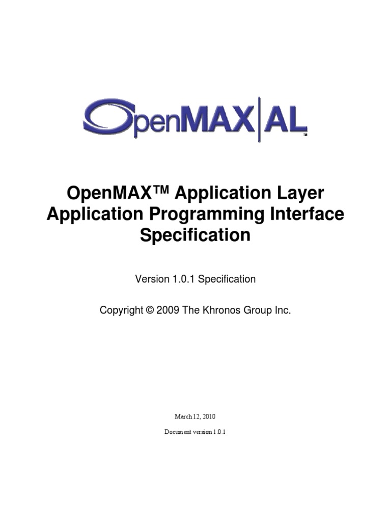 OpenMAX AL 1 0 1 Specification | PDF | Application Programming ...