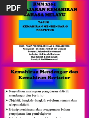 Bmm 3104 Kemahiran Mendengar Dan Bertutur Pdf