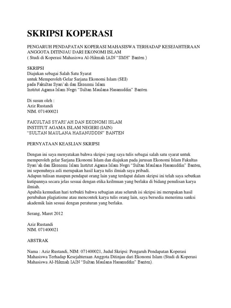 Skripsi Koperasi Managmen Pdf