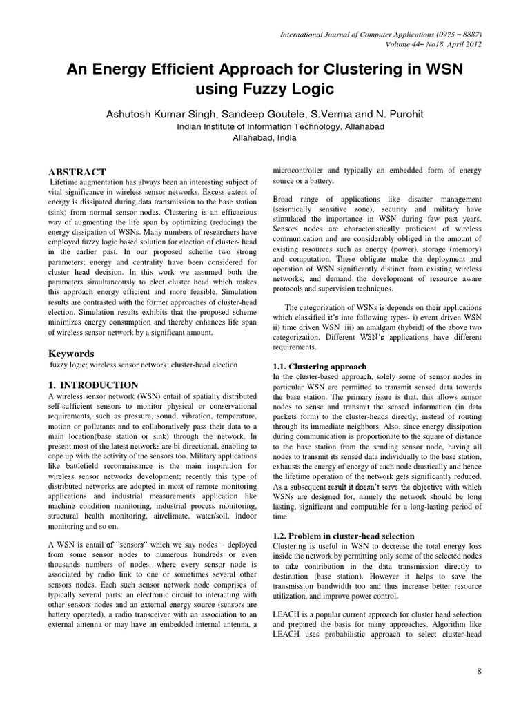 Energy-Efficient Clustering in WSNs | PDF | Wireless Sensor Network ...