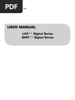 User Manual: L43 Digital Series W43 Digital Series