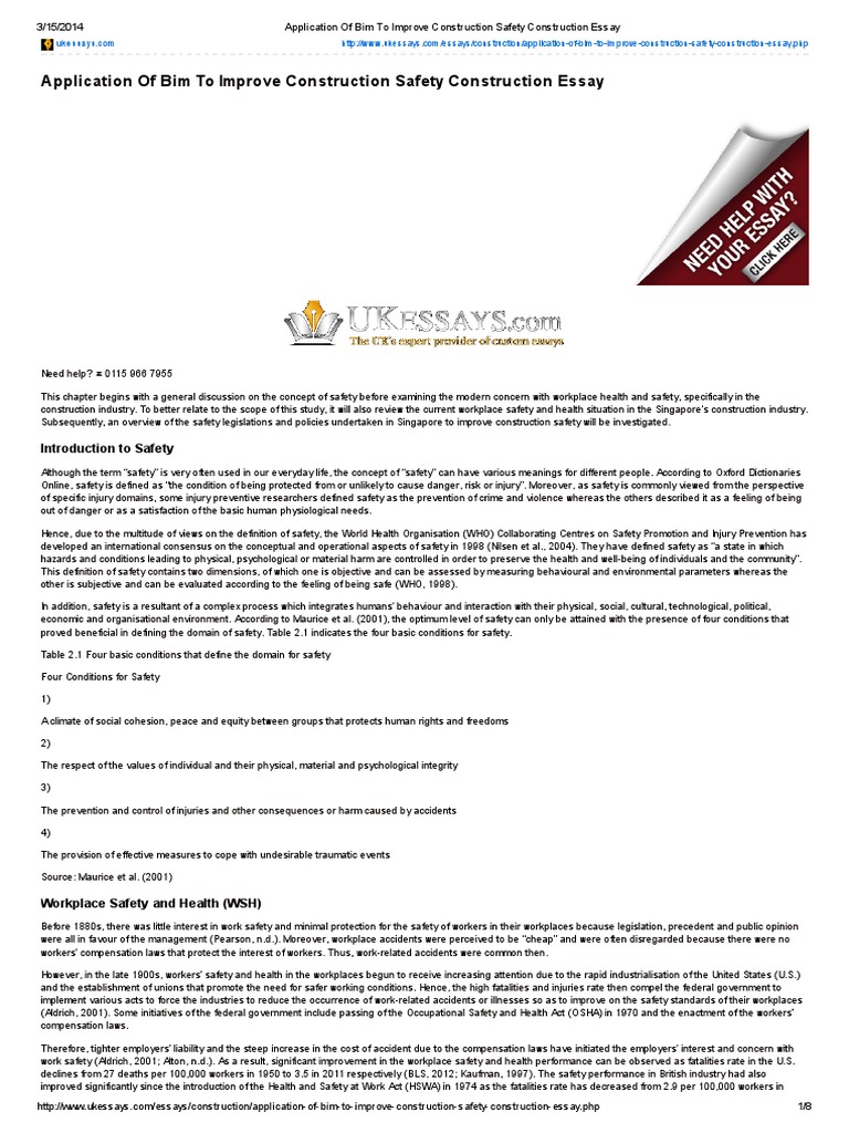 Application of Bim To Improve Construction Safety Construction Essay ...