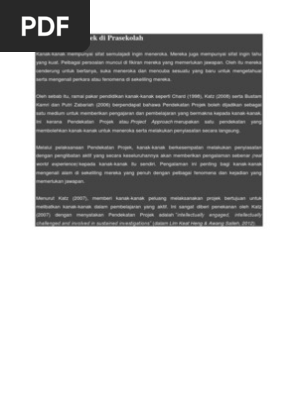 Pendekatan Projek Di Prasekolah Pdf