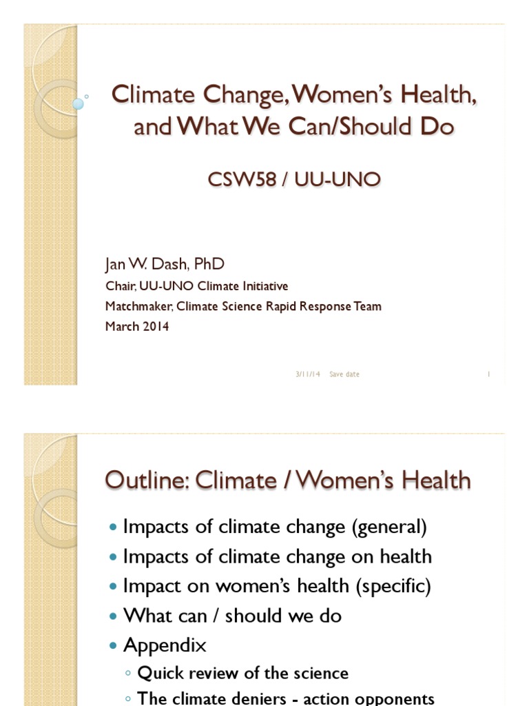 CC Health Women 2014-Final | PDF | Effects Of Global Warming | Global ...