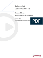 Cubase 7.5.10 Cubase Artist 7.5.10 VersionHistory Known Issues