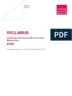 Maths A level 9709 2014-syllabus