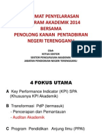 Cadangan Pelaksanaan Kurikulum 2014 Bersama PK1