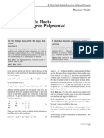 On The Multiple Roots of The 4th Degree Polynomial: Adimir Iher