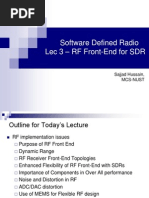 Software Defined Radio Lec 3 - RF Front-End For SDR: Sajjad Hussain, Mcs-Nust